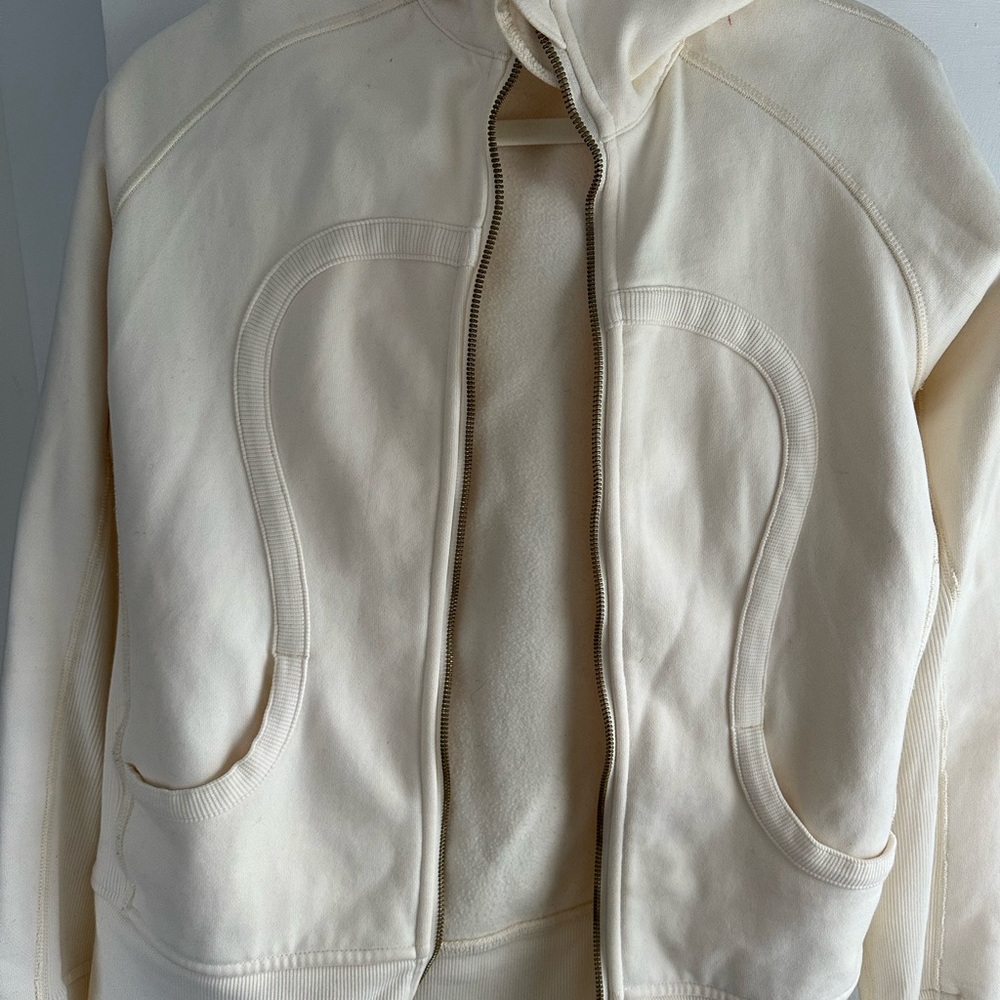 Lululemon Cream Scuba Zip Up